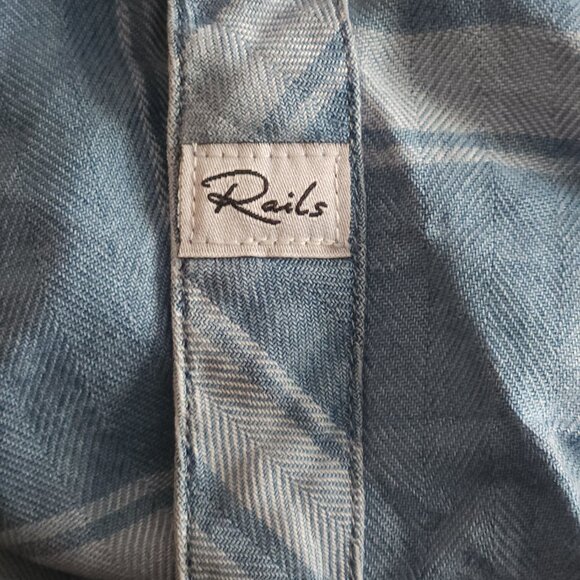 RAILS Hunter Plaid Button Down Flannel Shirt Harbor White Size Medium NWOT - Picture 8 of 9